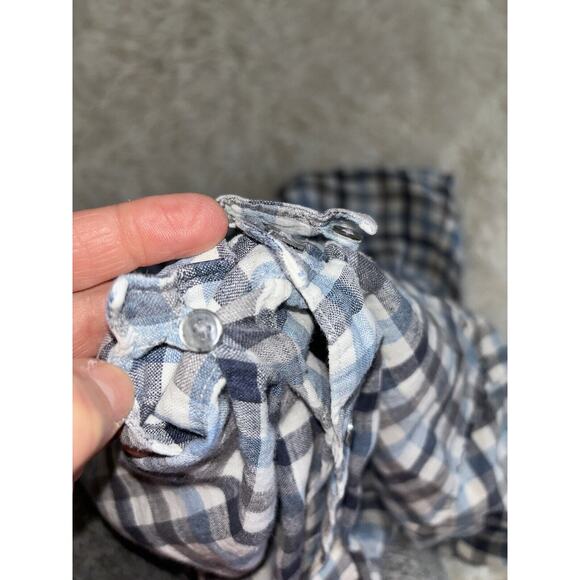 Olzen “ Standard Fit” Men’s Sz. 100 Blue Striped Button Down Linen Blend. Great - Picture 6 of 9